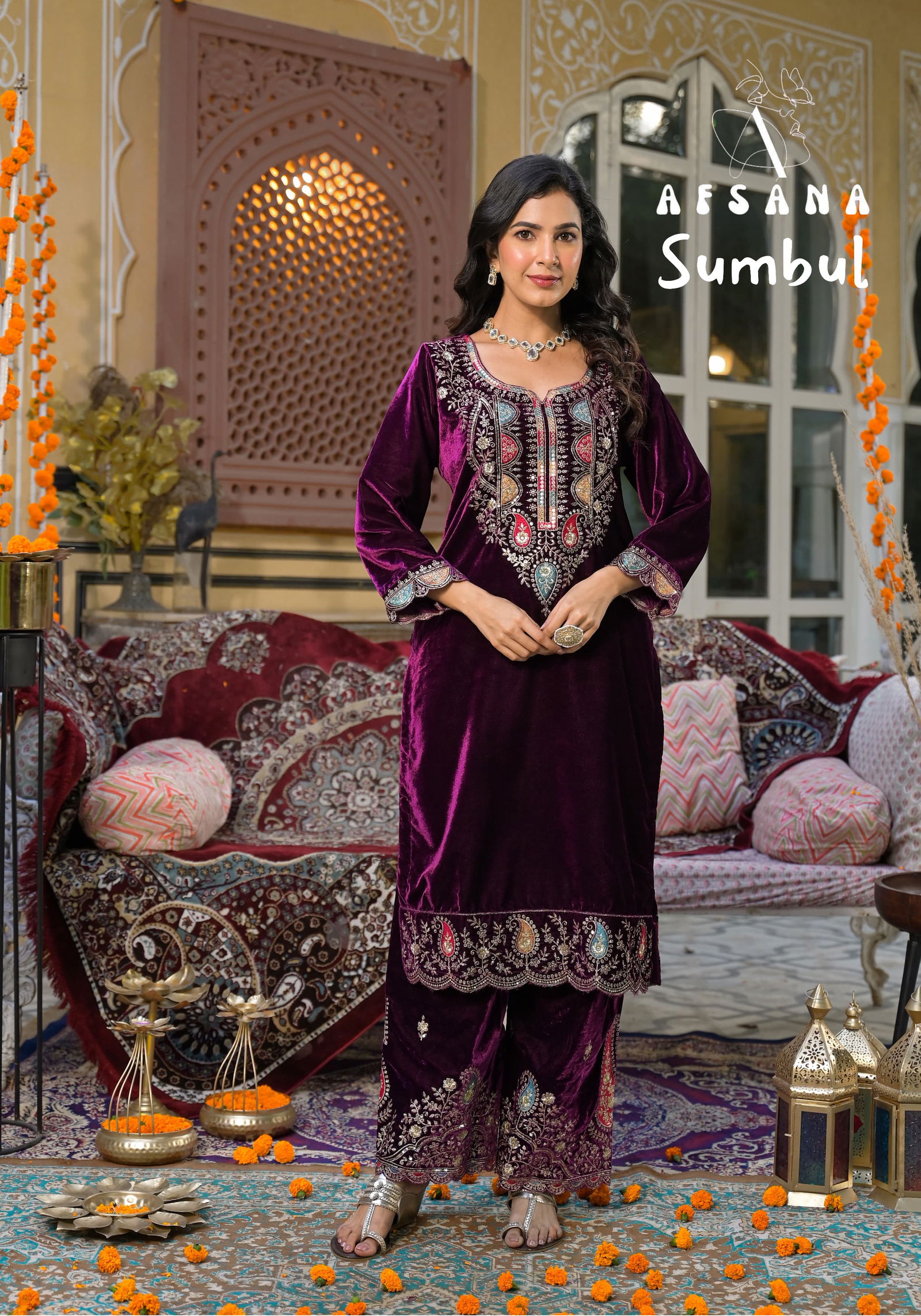 Sumbul By Afsana Embroidery Velvet Salwar Kameez Wholesale Shop In Surat